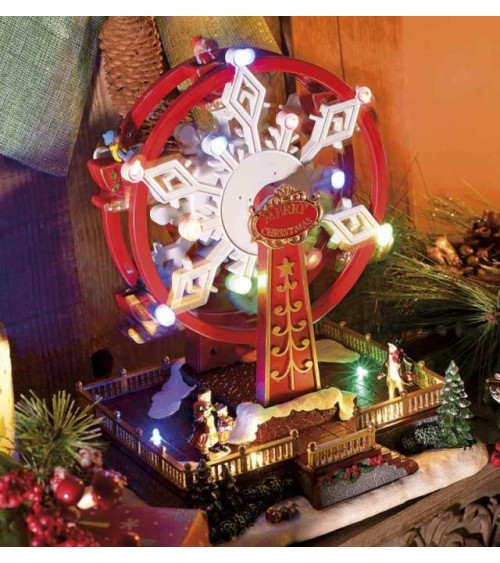Grande roue de Noël avec lumières et musique - 