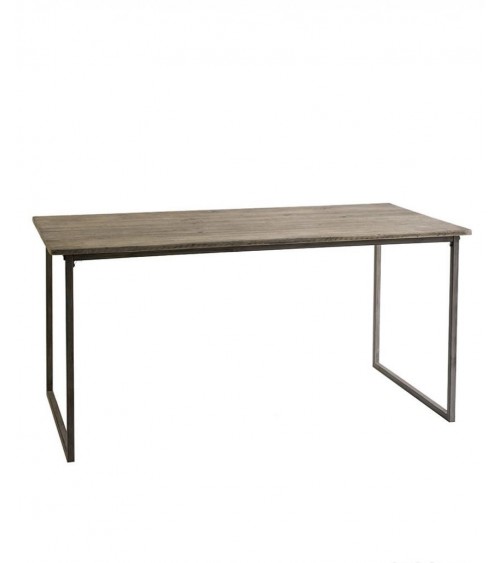 Table en bois récupéré avec base en fer bruni - 