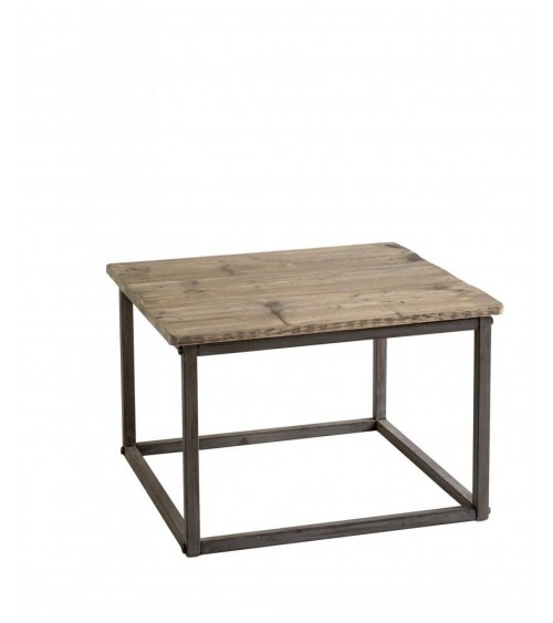 Coffee Table in Reclaimed Wood with Burnished Iron Base -  - 