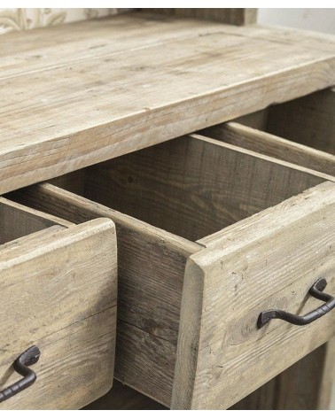 Bibliothèque en bois récupéré avec 6 tiroirs - 