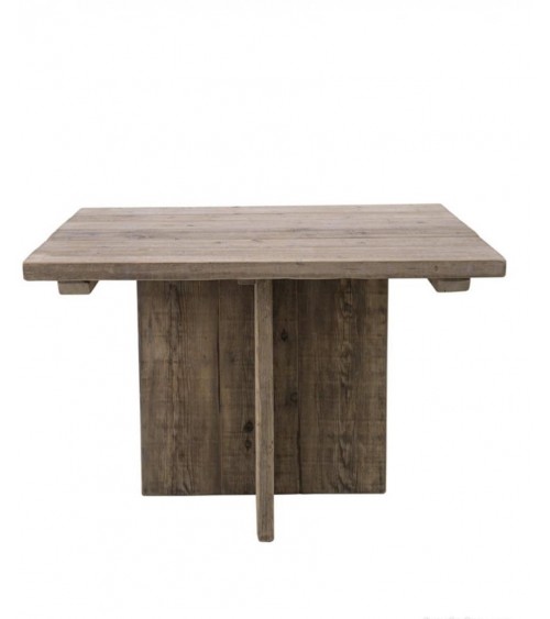 Table carrée en bois récupéré finition naturelle - 