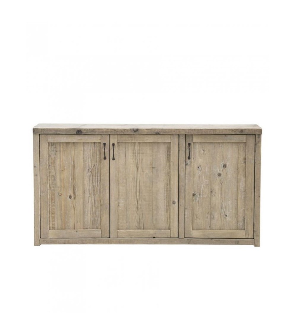 Sideboard in Reclaimed Wood with 3 Doors and Natural Finish