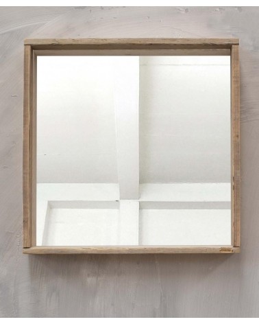 Spiegel mit Altholzrahmen 63 x 63 cm - 