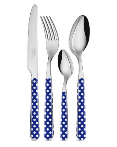 Set 24 Pieces Modern Cutlery - Blue Pois -  - 8054301502567