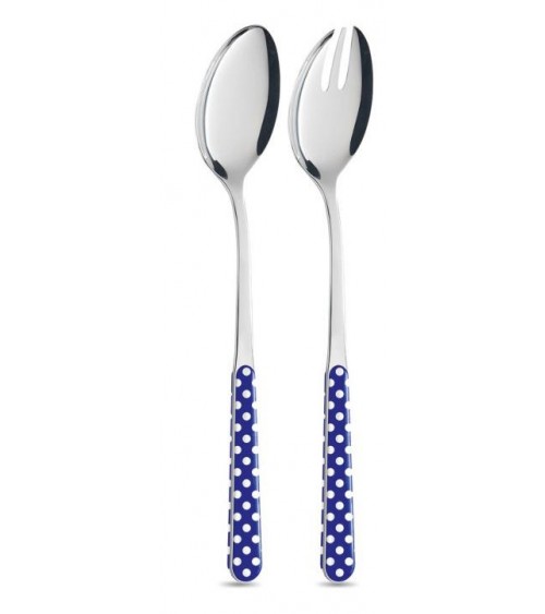Ensemble de couverts de service 4 pièces - Pois bleus -