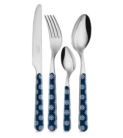Set 24 pieces cutlery shabby chic sea - rudder decor -  - 8054301505971