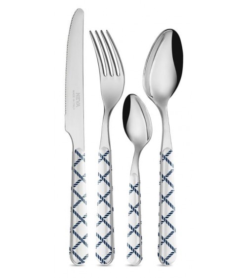 24-Piece Shabby Chic Sea Cutlery Set - Ropes Decor -  - 8054301506152