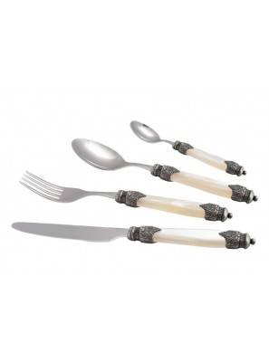 Arianna - Colored Mother of Pearl Cutlery Set 24 Pieces for 6 People | Rivadossi Sandro - ivory