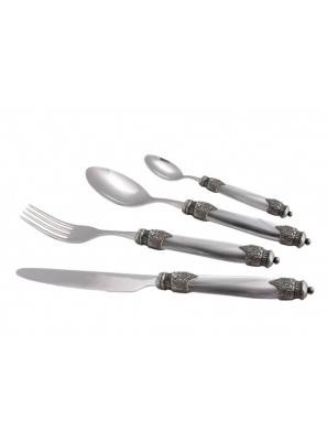 Arianna - Colored Mother of Pearl Cutlery Set 24 Pieces for 6 People | Rivadossi Sandro - grey