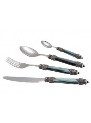 Arianna - Colored Mother of Pearl Cutlery Set 24 Pieces for 6 People | Rivadossi Sandro - green