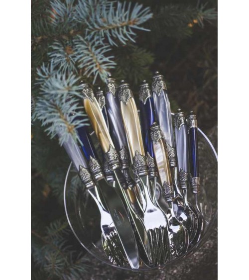 Arianna - Colored Mother of Pearl Cutlery Set 24 Pieces for 6 People | Rivadossi Sandro -