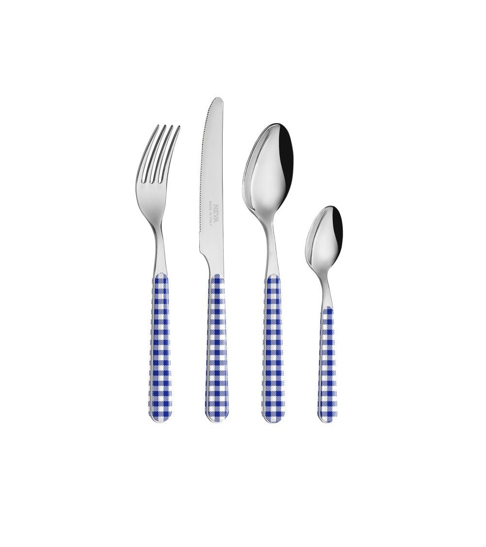 24-Piece Shabby Chic Cutlery Set - Blue Tablecloth -  - 8054301501843