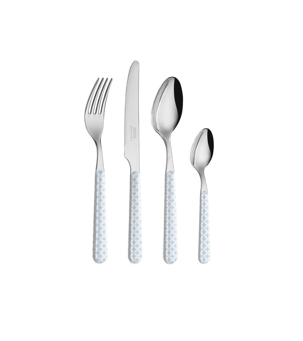 Set 24 Pezzi Posate Moderne - Optical Azzurro - 
