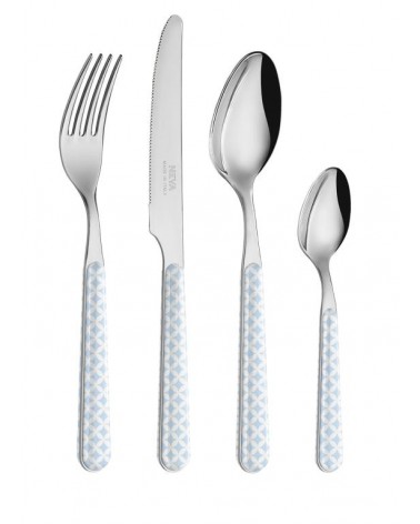 Set 24 Pezzi Posate Moderne - Optical Azzurro - 