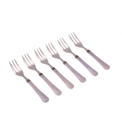 Set 6 Pz Forchette da Dolce - Posate Particolari Boston in Stile Vintage Anni '70 - 