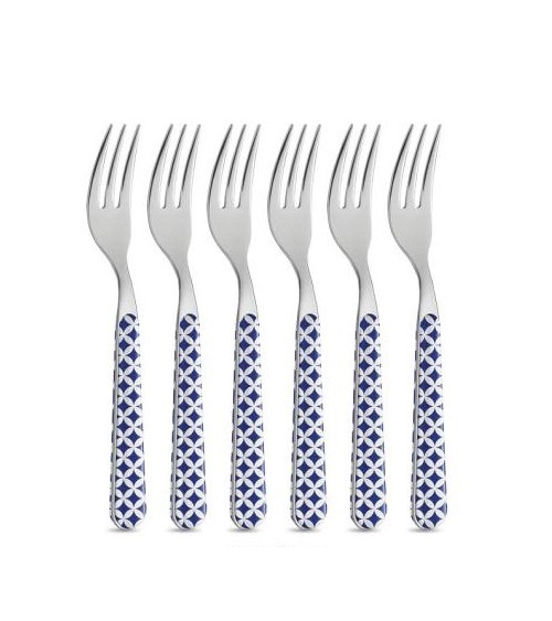 Set 8-tlg. Modernes Dessertbesteck - Optical Blue - 