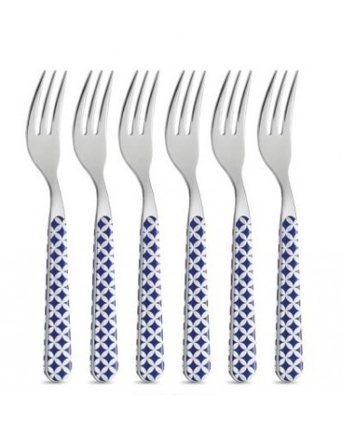 Set 8-tlg. Modernes Dessertbesteck - Optical Blue - 