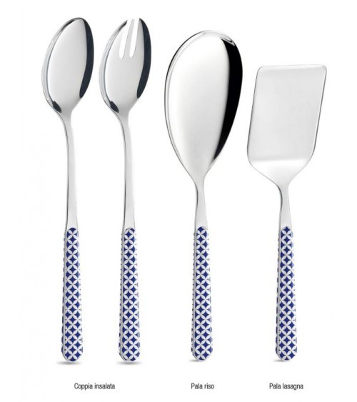 4-Piece Modern Serving Cutlery Set - Optical Blue -  - 