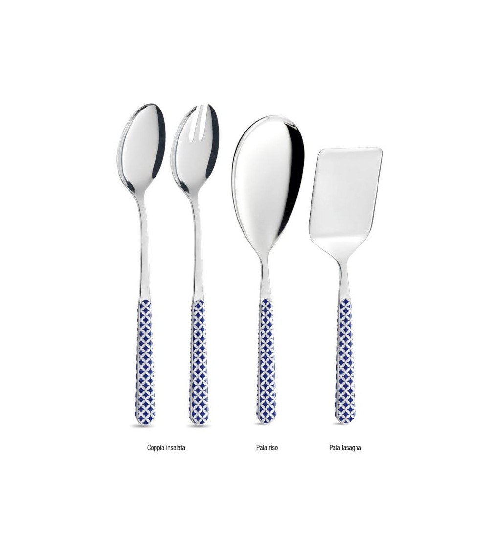Ensemble de Couverts de Service Modernes 4 Pièces - Bleu Optique - 