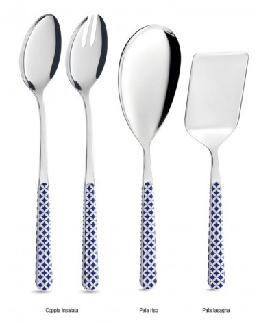 4-Piece Modern Serving Cutlery Set - Optical Blue -  - 