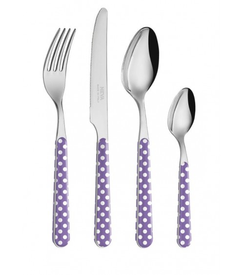 Set 24 Pieces Modern Cutlery - Lilac Pied de Poule -  - 8053800182577