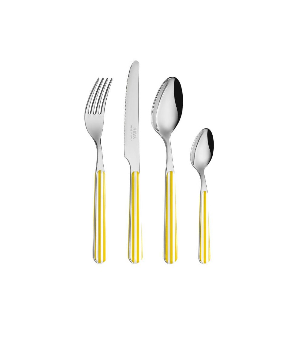 Set 24-teiliges provenzalisches Besteck - Gelber Streifen - 