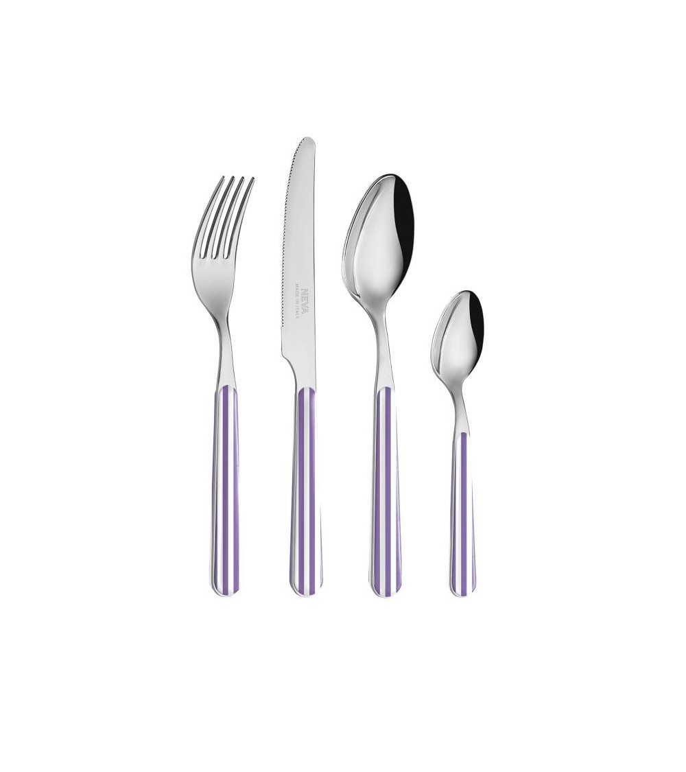 Set 24 Pieces Provencal Cutlery - Lilac Strip -  - 8054301503106
