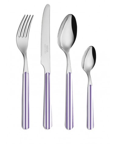 Set 24 Pieces Provencal Cutlery - Lilac Strip -  - 8054301503106