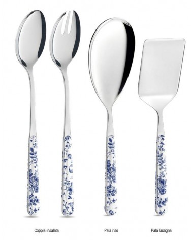 China Roses Blu - 4-Piece Serving Cutlery Set -  - 8056600482359