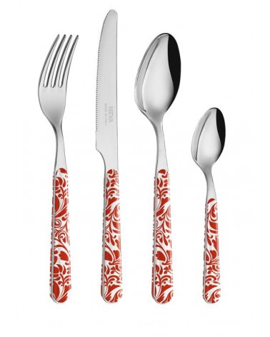 Set 24 Pieces Modern Cutlery - Vintage Red -  - 8053800183925