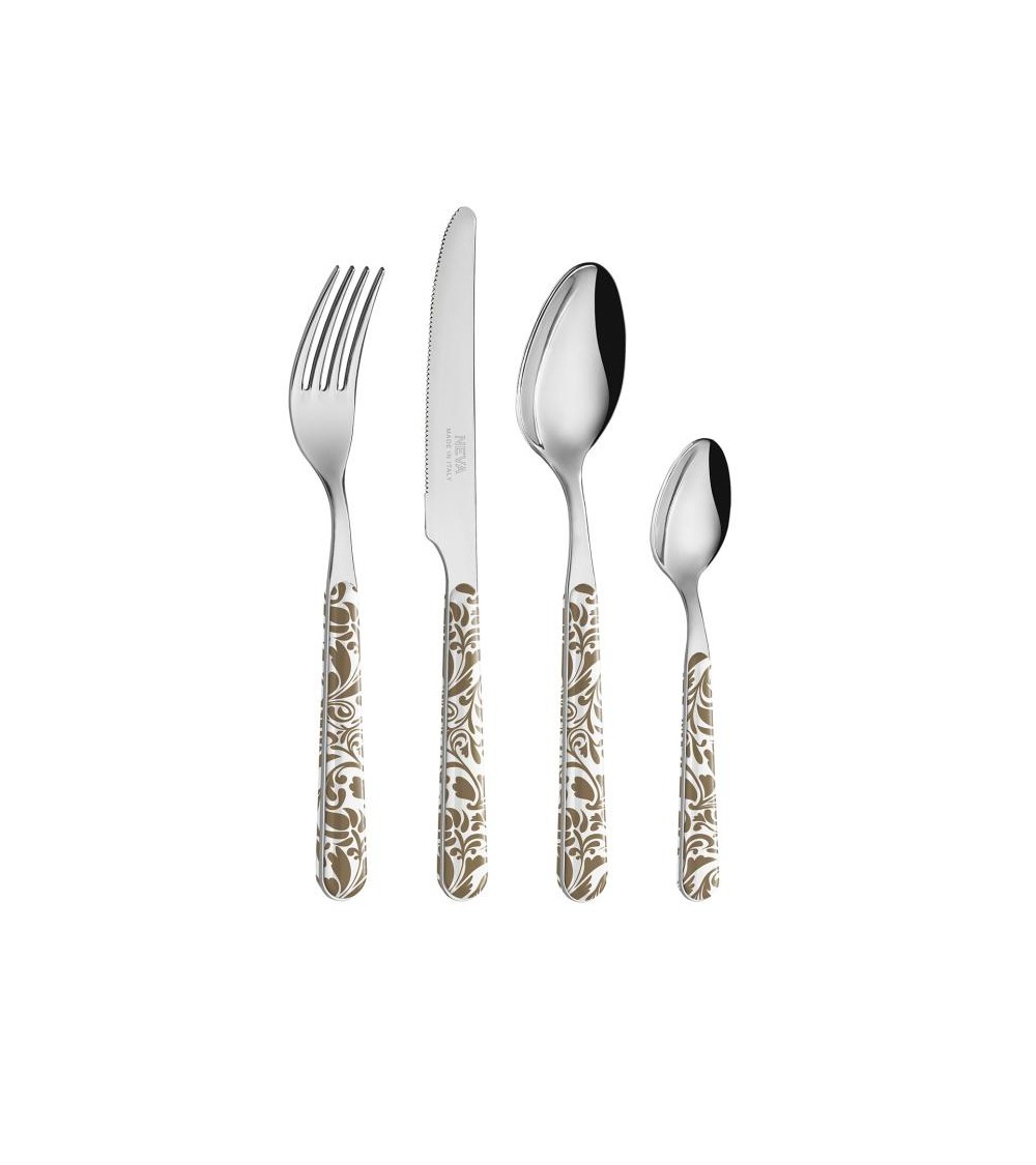 24 件套现代餐具 - 复古鸽子灰色 -