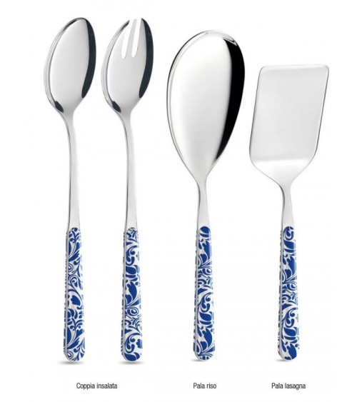 复古蓝色 - 4 件餐具套装 -