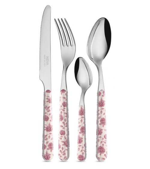 Set 24 Pieces Provencal Cutlery - Vintage Floreal Dark Pink -  - 