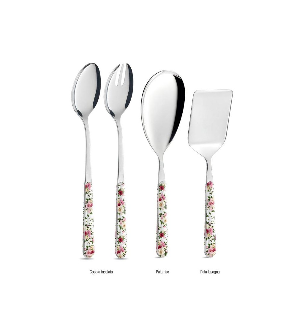 Pink Roses - 4-Piece Serving Cutlery Set -  - 8056600480799