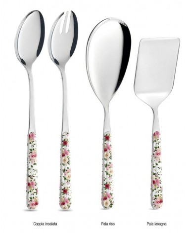 Pink Roses - 4-Piece Serving Cutlery Set -  - 8056600480799