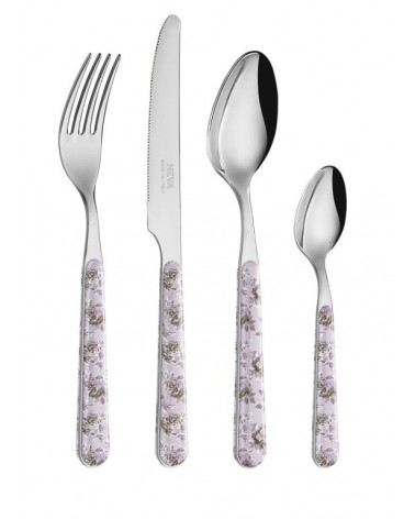 Set 24 Pieces Provencal Cutlery - Retro pink roses -  - 8054301500136