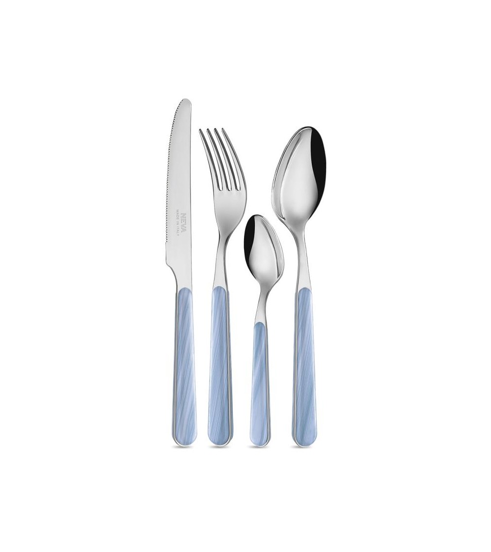 Set of 24 pieces Modern cutlery - blue fir textures -