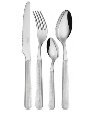 24-Piece Country Chic Cutlery Set - Bleached Pine Texture -  - 8054301504608