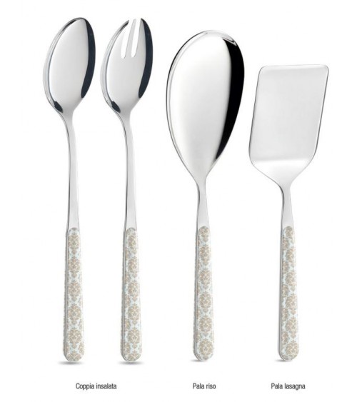 浅蓝色锦缎 - 4 件套餐具 -