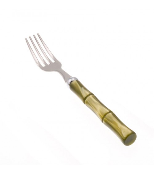 Bamboo Mother of Pearl Handle - Set of 6 Fruit Forks - Rivadossi Sandro - olive green