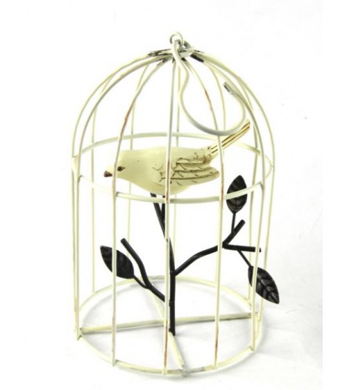 Elfenbein Metallkäfig mit Vogel auf Vintage Branch "Ostern Edition" - Royal Family -
