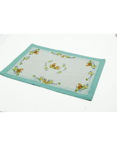 Set 2 Easter American tablecloths in "Saster Easter" fabric - Royal Family -