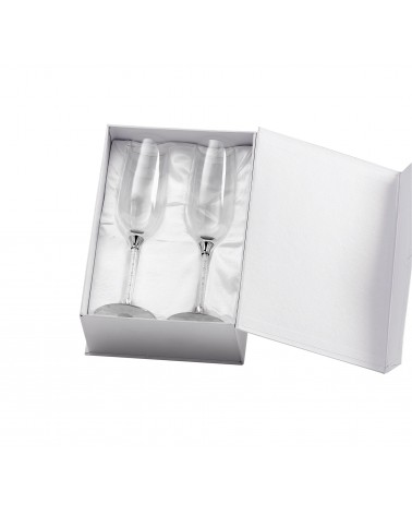Refined Favor Fantin Argenti - Pair of Crystal Flutes with Strass -  - 