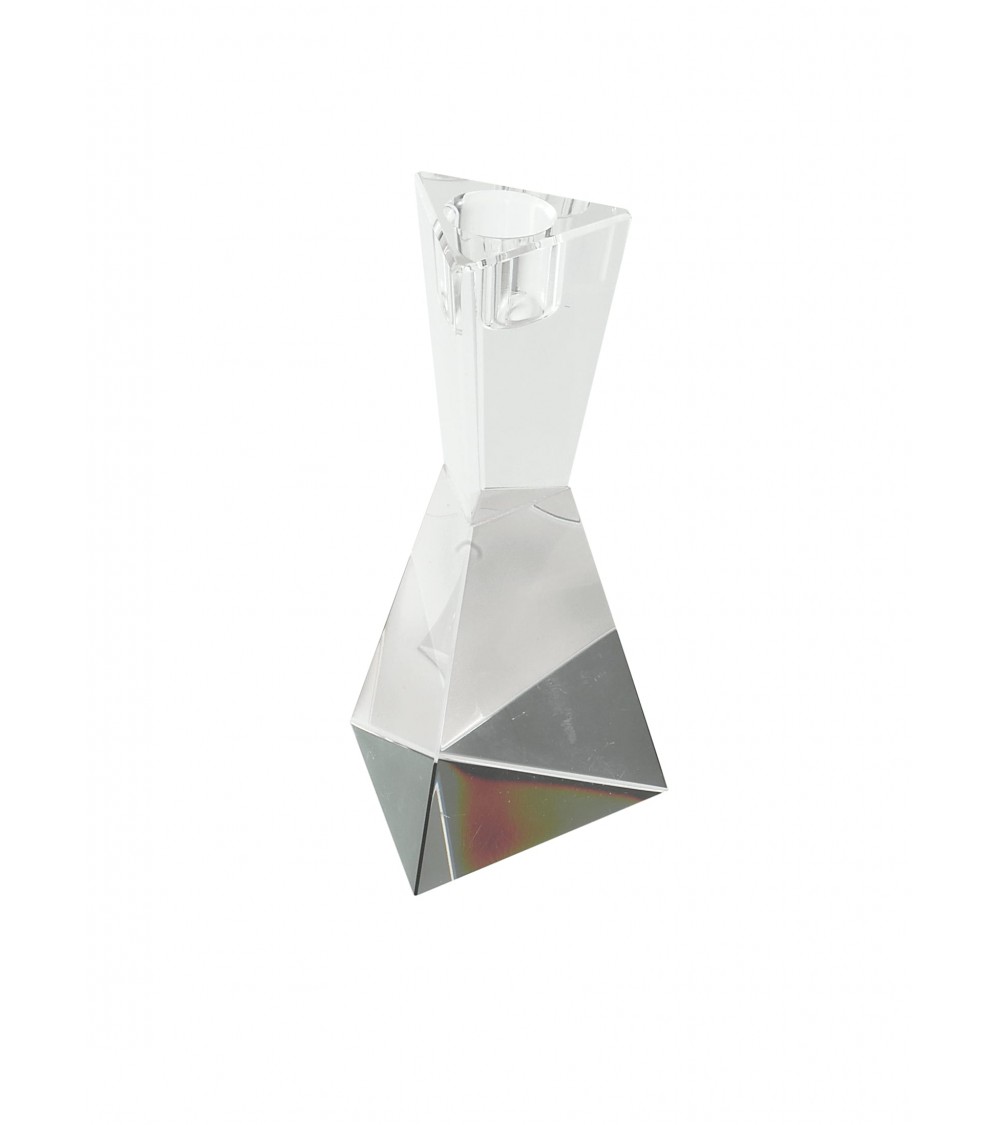 Elegantes Fantin Argenti Hochzeitsgeschenk – mittelgroßer geometrischer Kerzenhalter aus Kristall - 