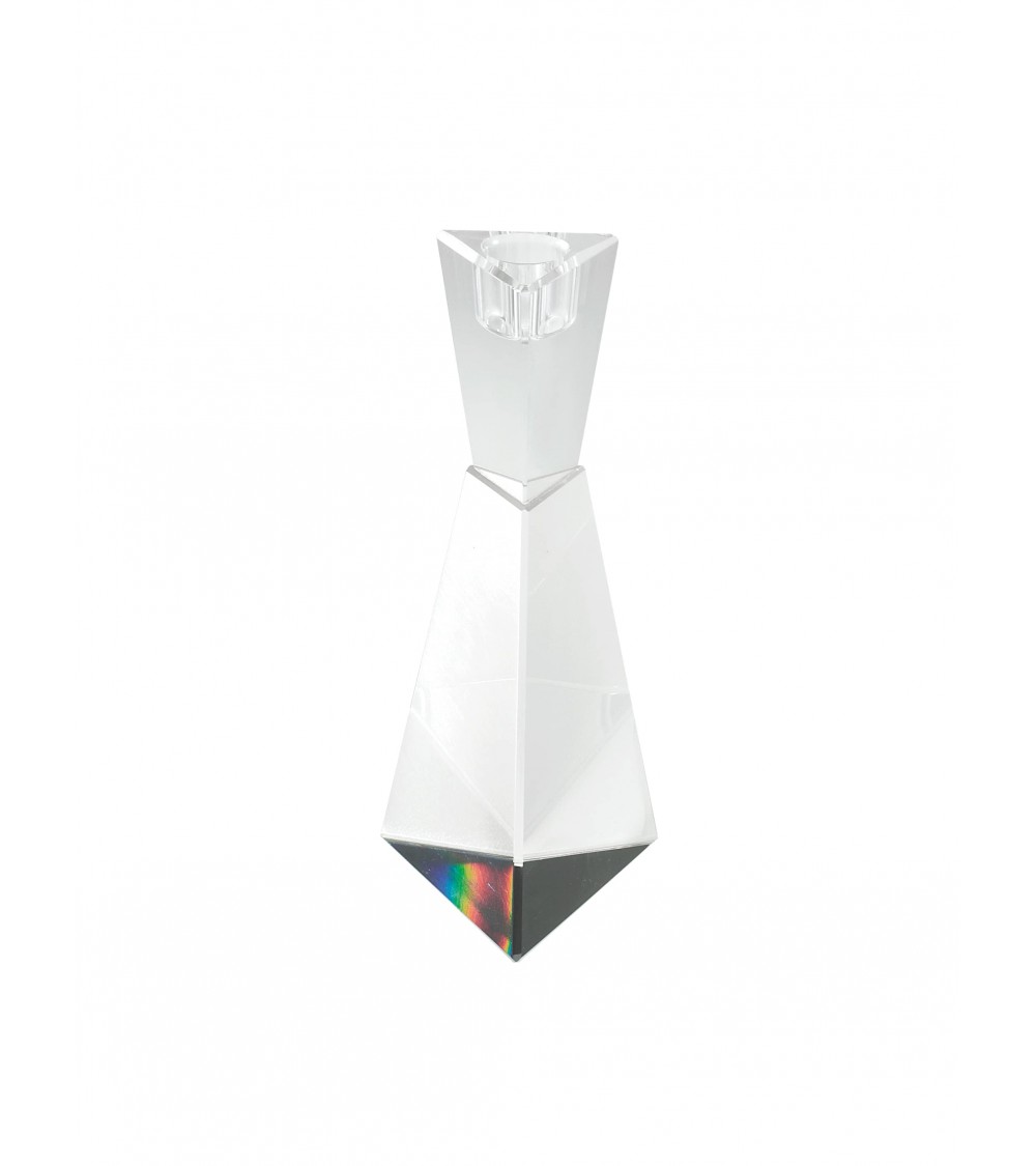 Elegantes Fantin Argenti Hochzeitsgeschenk – großer geometrischer Kristall-Kerzenhalter - 