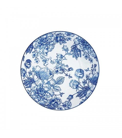 English Style Blue and White Porcelain Plates - Embroidery Decoration - Set of 3 Table Place Pieces -  - 