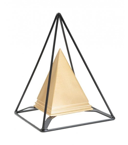 Pyramide Gold mit Eisen Cm 15X15X21- Mauro Ferretti - 