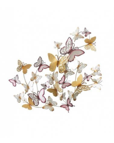 Pannello Decorativo 3D Da Muro Butterflies Oro/Bordeaux Cm 132X3,5X95,5- Mauro Ferretti - 