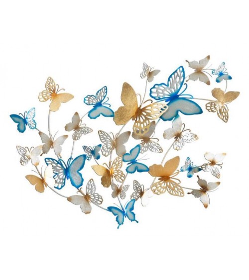 3D Decorative Wall Panel Butterflies Gold / Celestial Cm 132X3,5X95,5- Mauro Ferretti -  - 8024609355523