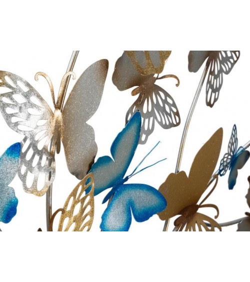 Panneau Mural Décoratif 3D Papillons Or / Céleste Cm 132X3,5X95,5- Mauro Ferretti - 